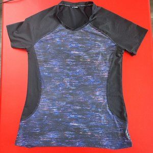 Domyos 360 degrees cardio training shirt blue black women's size M